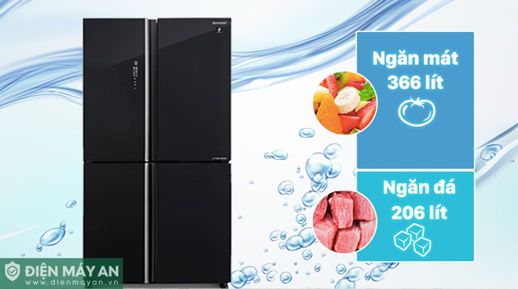 Tủ lạnh Sharp Inverter 572 lít Multi Door SJ-FXP640VG-BK